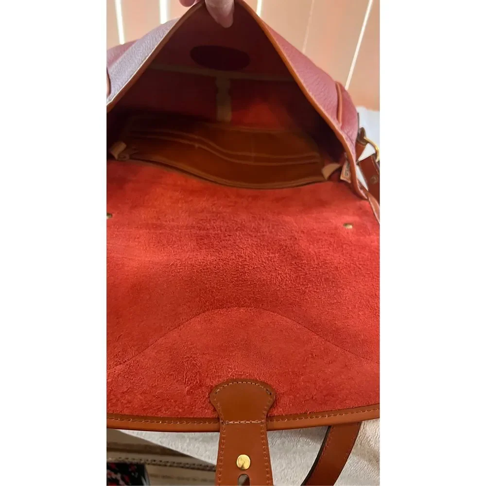 Vintage Dooney & Bourke Red leather Top Handle All Weather Crossbody 80's & 90's - Picture 9 of 10